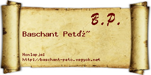 Baschant Pető névjegykártya